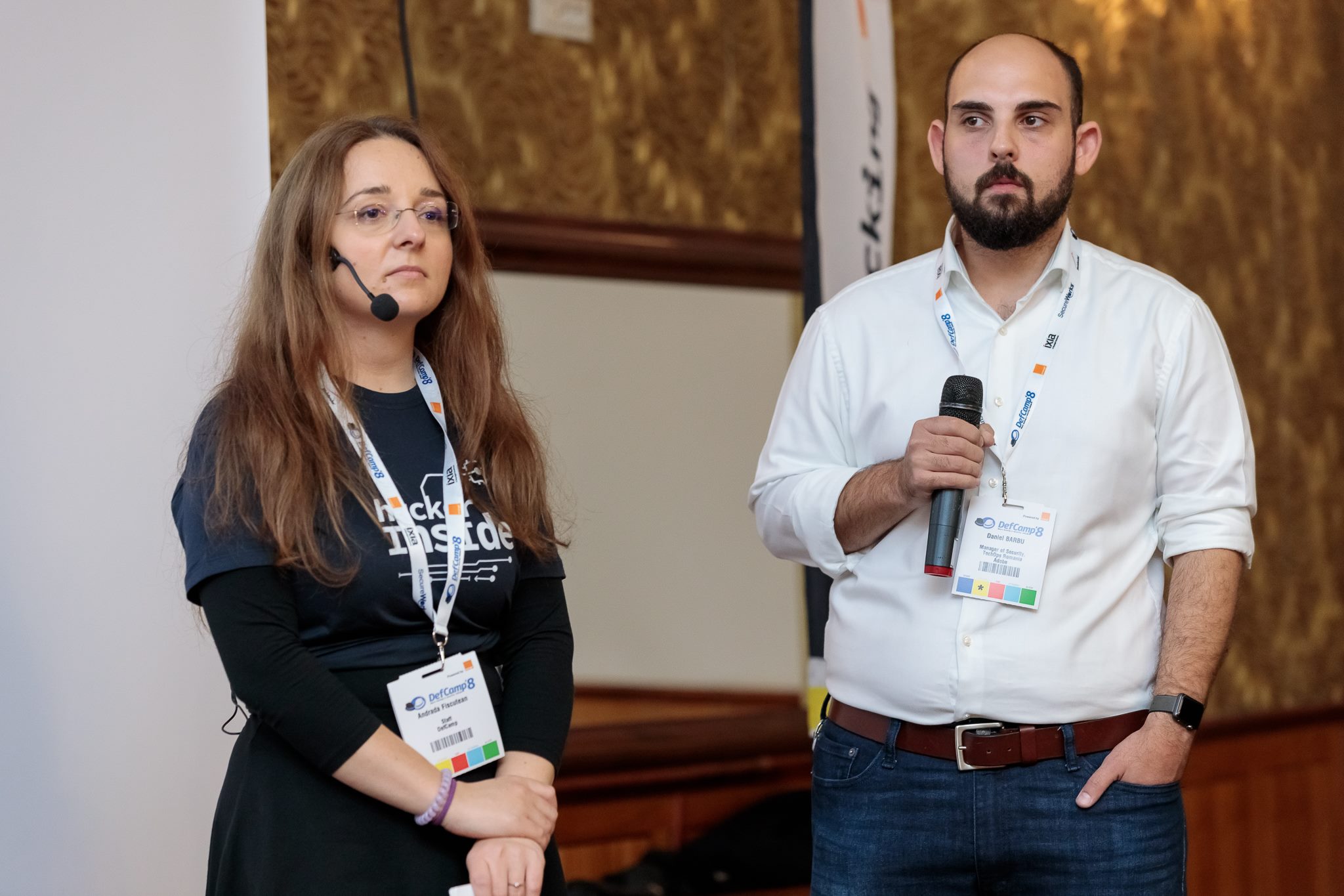 Andrada Fiscutean si Daniel Barbu, la DefCamp 2017